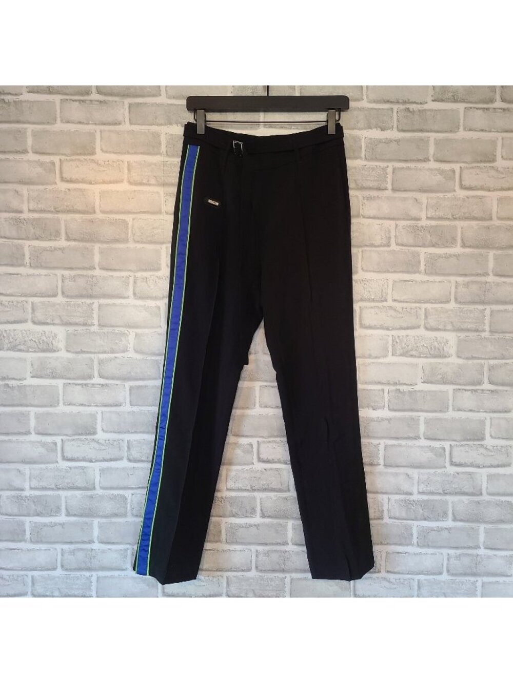 Mukzin Black Side Stripe Straight Leg Trousers Medium NWT Cyber Chic Techwear